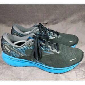 Brooks Ghost 14 Black Blue Running Shoes Size 14 Medium